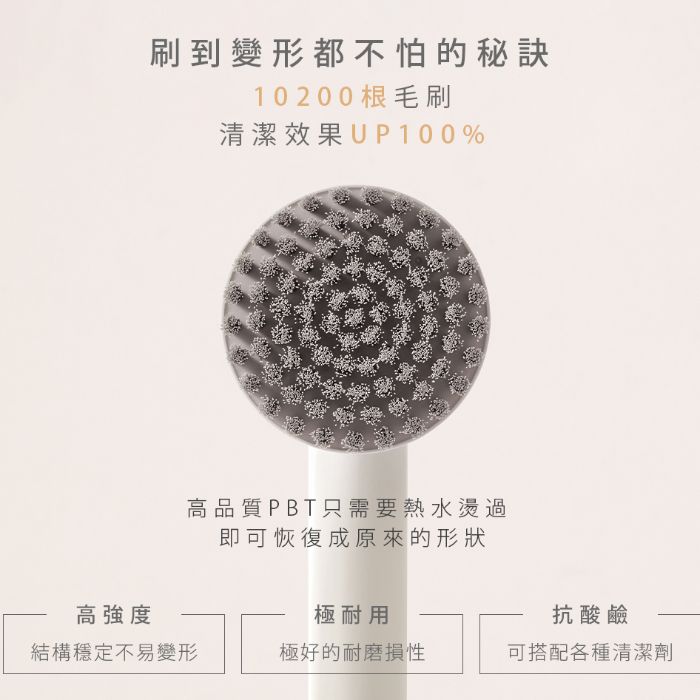 【ARTISAN】USB電動清潔刷 暖月灰 CB200W